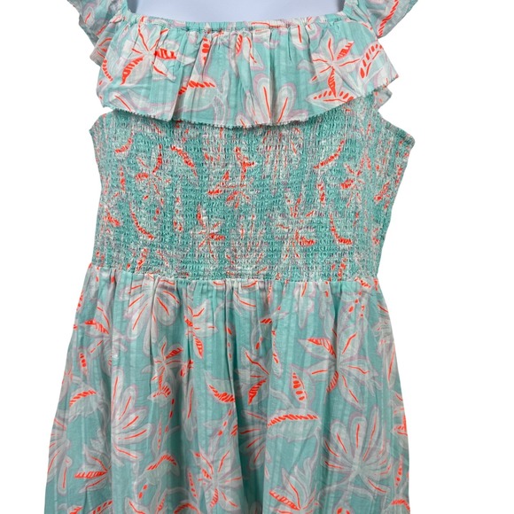 Vineyard Vines Maxi Dress Small Smocked Ruffle‎ Coral Cottagecore Romantic - Picture 13 of 16